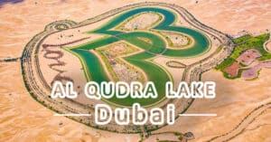 beautiful Arial view of al qudra lake in Dubai